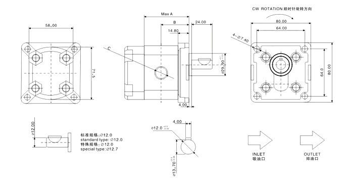 HGP-1A 系列外形尺寸圖